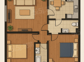 1室1厅1卫户型图